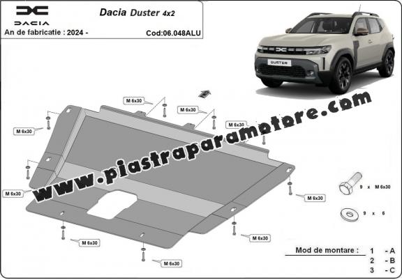 Piastra paramotore di alluminio Dacia Duster - 4x2